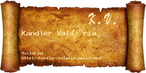 Kandler Valéria névjegykártya